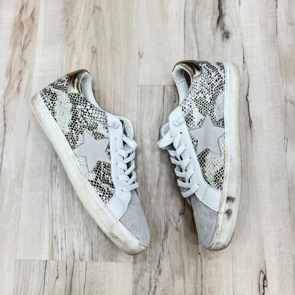 Vintage Havana Kate Gold Snake Print Multi Leather Sneakers Sz 11 - Picture 3 of 6